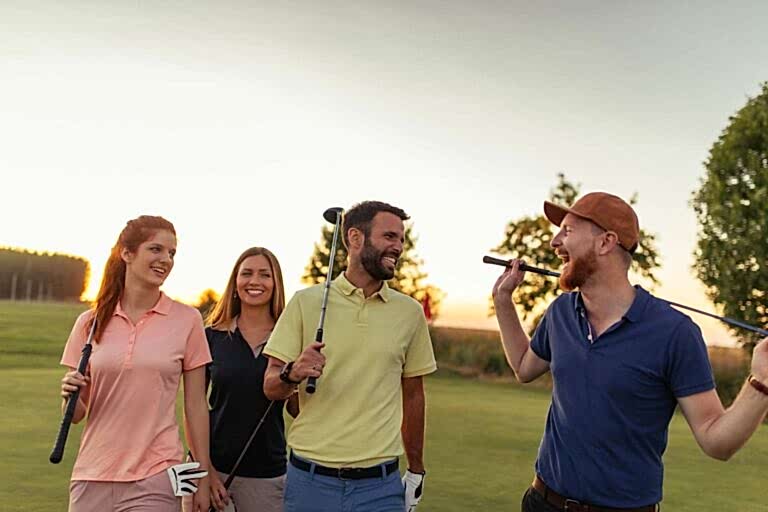 Shot of people on a golf course